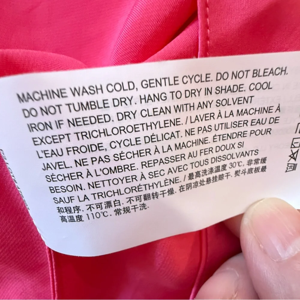 NWT Theory Sleeveless Draped Satin Cowlneck Pink Azalea Shell Size Medium - Picture 8 of 9
